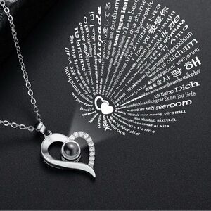 Target Silver Heart Necklace with “I love you” in 100 languages